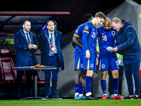 Netherlands trainer Ronald Koeman and Netherlands forward Donyell Malen are present during the match between Hungary and the Netherlands at...