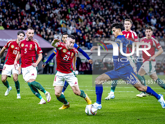 Hungary defender Endre Botka and Netherlands midfielder Tijani Reijnders play during the match between Hungary and the Netherlands at the Pu...