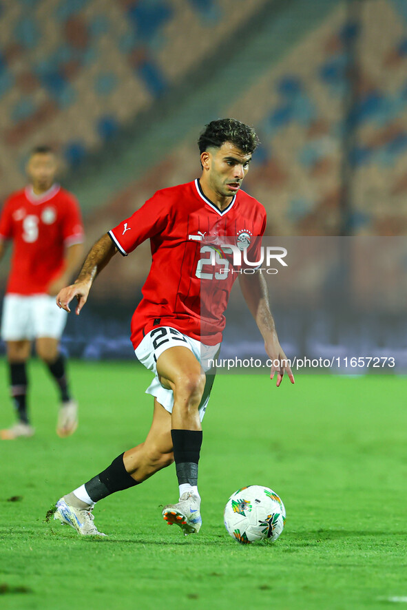 Ahmed Elsayed Zizo, a player of the Egyptian national team, reacts during an Africa Cup of Nations qualifying match between Egypt and Maurit...