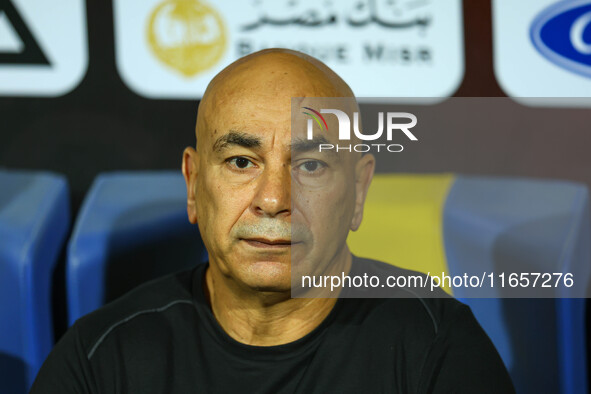 Hossam Hassan, the technical director of the Egyptian national team, appears during an Africa Cup of Nations qualifying match between Egypt...