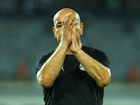 Hossam Hassan, the technical director of the Egyptian national team, appears during an Africa Cup of Nations qualifying match between Egypt...