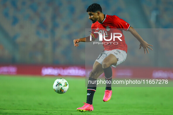 Ibrahem Adel, a player of the Egyptian national team, is in action during an Africa Cup of Nations qualifying match between Egypt and Maurit...