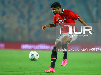 Ibrahem Adel, a player of the Egyptian national team, is in action during an Africa Cup of Nations qualifying match between Egypt and Maurit...