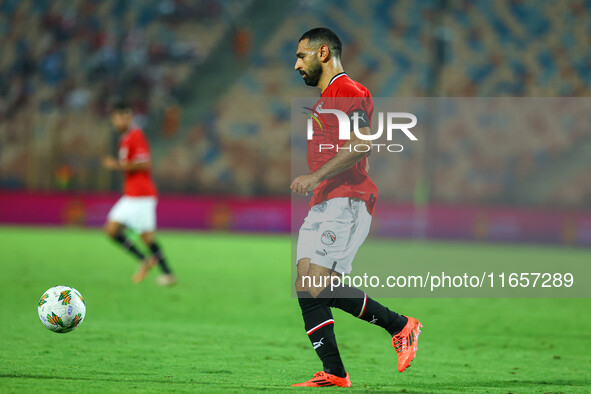 Mohamed Salah, a player of the Egyptian national team, controls the ball during an Africa Cup of Nations qualifying match between Egypt and...