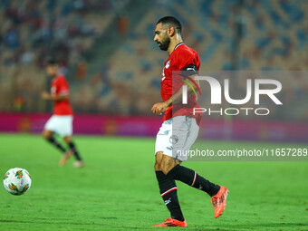 Mohamed Salah, a player of the Egyptian national team, controls the ball during an Africa Cup of Nations qualifying match between Egypt and...