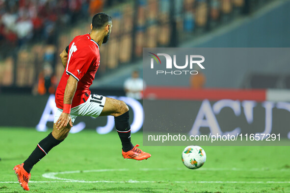 Mohamed Salah, player of the Egyptian national team, is in action during an Africa Cup of Nations qualifying match between Egypt and Maurita...