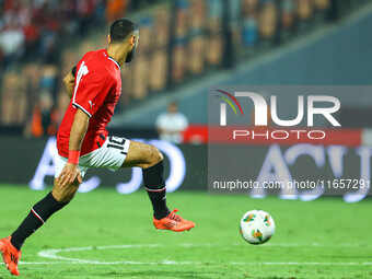 Mohamed Salah, player of the Egyptian national team, is in action during an Africa Cup of Nations qualifying match between Egypt and Maurita...