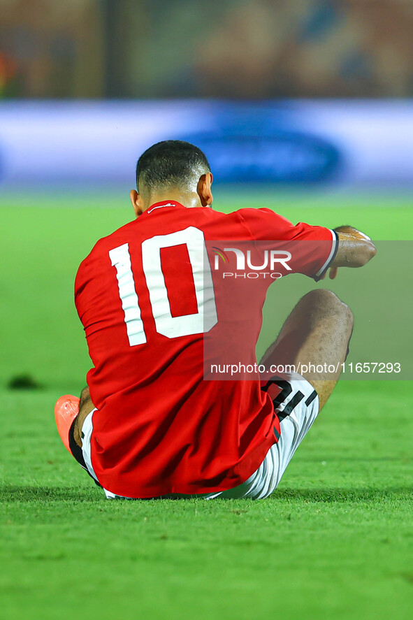 Mohamed Salah, player of the Egyptian national team, reacts during an Africa Cup of Nations qualifying match between Egypt and Mauritania in...