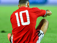 Mohamed Salah, player of the Egyptian national team, reacts during an Africa Cup of Nations qualifying match between Egypt and Mauritania in...