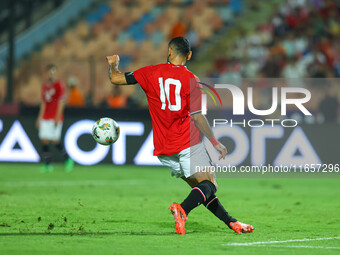 Mohamed Salah, player of the Egyptian national team, reacts during an Africa Cup of Nations qualifying match between Egypt and Mauritania in...