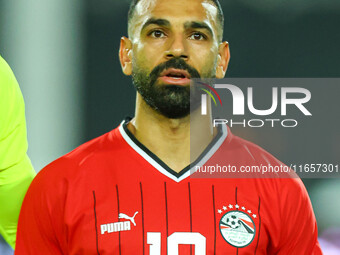 Mohamed Salah, player of the Egyptian national team, appears during an Africa Cup of Nations qualifying match between Egypt and Mauritania i...