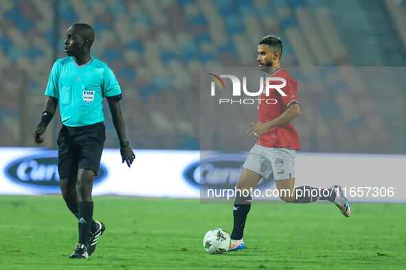 Naser Maher, a player of the Egyptian national team, is in action during an Africa Cup of Nations qualifying match between Egypt and Maurita...