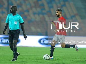 Naser Maher, a player of the Egyptian national team, is in action during an Africa Cup of Nations qualifying match between Egypt and Maurita...