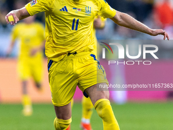 Artem Dovbyk is playing during the  UEFA Nations League 2024 League B Group B1 match between Ukraine and Georgia , at the Poznan Arena in Po...