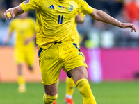 Artem Dovbyk is playing during the  UEFA Nations League 2024 League B Group B1 match between Ukraine and Georgia , at the Poznan Arena in Po...