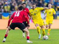 Artem Dovbyk is playing during the  UEFA Nations League 2024 League B Group B1 match between Ukraine and Georgia , at the Poznan Arena in Po...