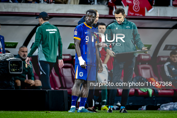 Netherlands forward Brian Brobbey plays during the match between Hungary and the Netherlands at the Puskas Arena for the UEFA Nations League...