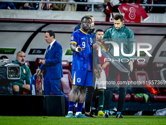 Netherlands forward Brian Brobbey plays during the match between Hungary and the Netherlands at the Puskas Arena for the UEFA Nations League...