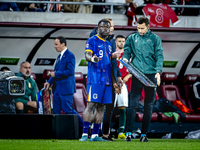 Netherlands forward Brian Brobbey plays during the match between Hungary and the Netherlands at the Puskas Arena for the UEFA Nations League...