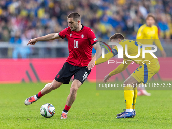 Giorgi Chakvetadze, Mykola Matviyenko are playing during the  UEFA Nations League 2024 League B Group B1 match between Ukraine and Georgia ,...