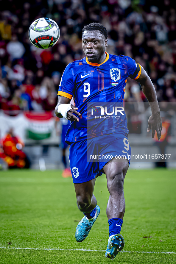 Netherlands forward Brian Brobbey plays during the match between Hungary and the Netherlands at the Puskas Arena for the UEFA Nations League...