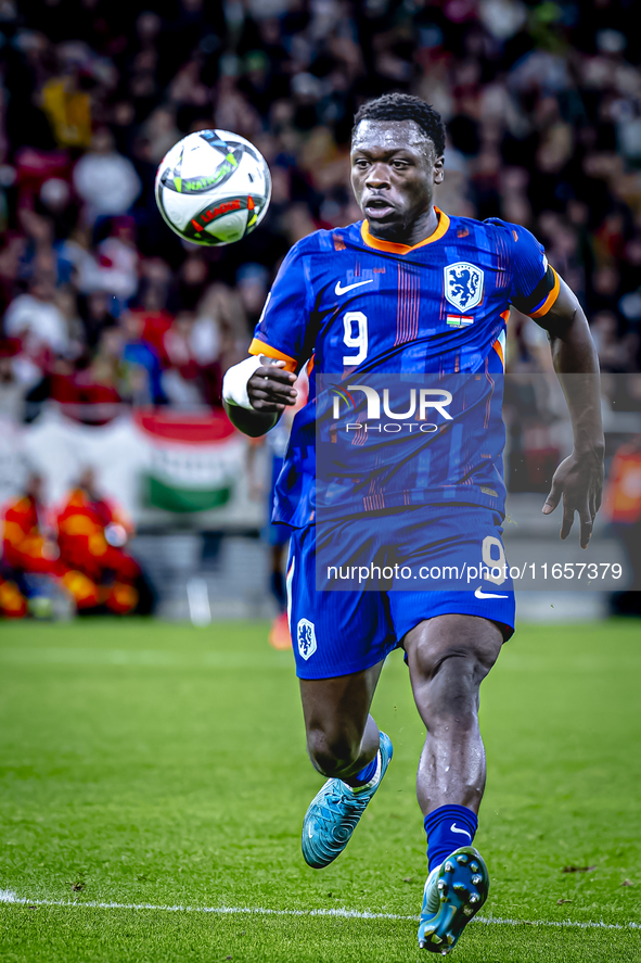 Netherlands forward Brian Brobbey plays during the match between Hungary and the Netherlands at the Puskas Arena for the UEFA Nations League...