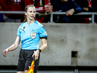 Assistant referee Susann Kung officiates during the match between Hungary and the Netherlands at the Puskas Arena for the UEFA Nations Leagu...