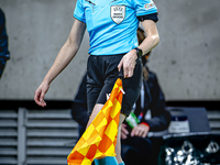 Assistant referee Susann Kung officiates during the match between Hungary and the Netherlands at the Puskas Arena for the UEFA Nations Leagu...