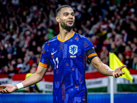 Netherlands forward Cody Gakpo plays during the match between Hungary and the Netherlands at the Puskas Arena for the UEFA Nations League se...