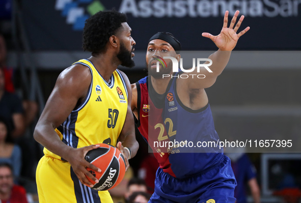 Jabari Parker and Trevion Williams play during the match between FC Barcelona and Alba Berlin, corresponding to week 2 of the Turkish Airlin...