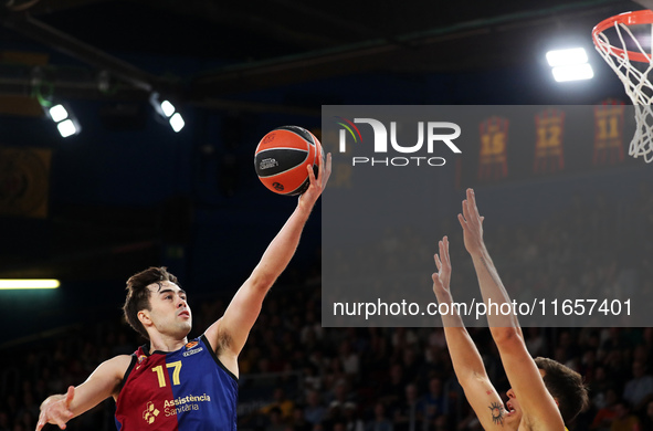 Juan Nunez plays during the match between FC Barcelona and Alba Berlin, corresponding to week 2 of the Turkish Airlines Euroleague, at the P...