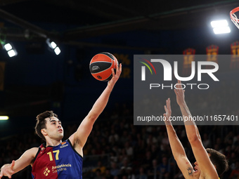 Juan Nunez plays during the match between FC Barcelona and Alba Berlin, corresponding to week 2 of the Turkish Airlines Euroleague, at the P...