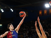 Juan Nunez plays during the match between FC Barcelona and Alba Berlin, corresponding to week 2 of the Turkish Airlines Euroleague, at the P...