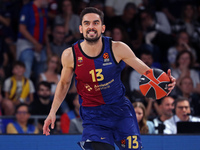 Tomas Satoransky plays during the match between FC Barcelona and Alba Berlin, corresponding to week 2 of the Turkish Airlines Euroleague, at...