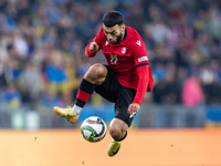 Georges Mikautadze is playing during the  UEFA Nations League 2024 League B Group B1 match between Ukraine and Georgia , at the Poznan Arena...