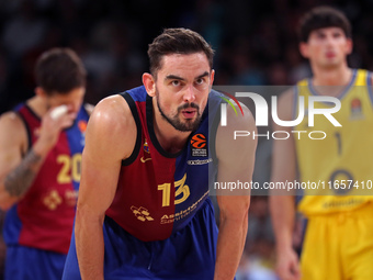 Tomas Satoransky plays during the match between FC Barcelona and Alba Berlin, corresponding to week 2 of the Turkish Airlines Euroleague, at...