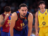 Tomas Satoransky plays during the match between FC Barcelona and Alba Berlin, corresponding to week 2 of the Turkish Airlines Euroleague, at...