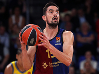 Tomas Satoransky plays during the match between FC Barcelona and Alba Berlin, corresponding to week 2 of the Turkish Airlines Euroleague, at...