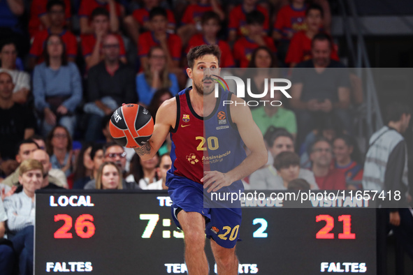 Nicolas Laprovittola plays during the match between FC Barcelona and Alba Berlin, corresponding to week 2 of the Turkish Airlines Euroleague...