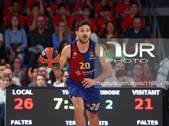 Nicolas Laprovittola plays during the match between FC Barcelona and Alba Berlin, corresponding to week 2 of the Turkish Airlines Euroleague...