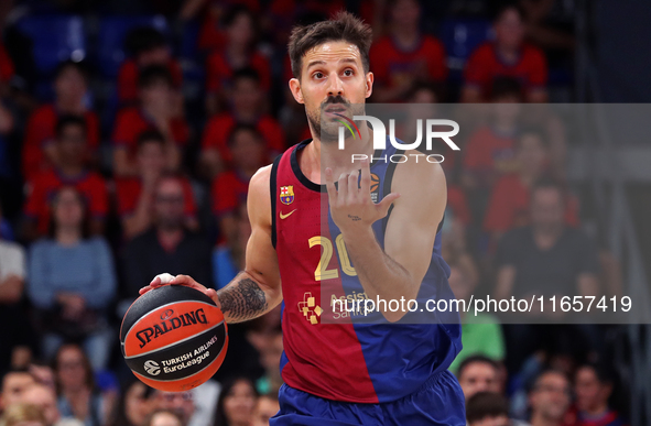 Nicolas Laprovittola plays during the match between FC Barcelona and Alba Berlin, corresponding to week 2 of the Turkish Airlines Euroleague...