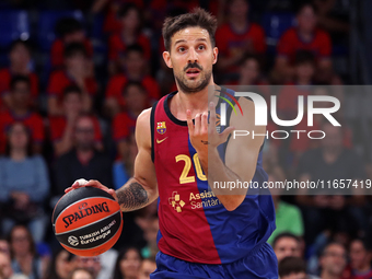 Nicolas Laprovittola plays during the match between FC Barcelona and Alba Berlin, corresponding to week 2 of the Turkish Airlines Euroleague...