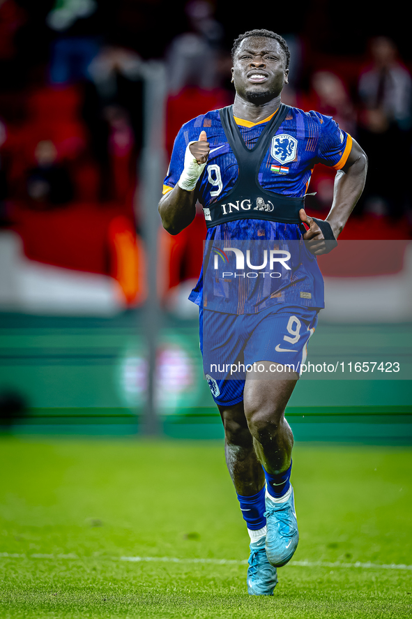 Netherlands forward Brian Brobbey plays during the match between Hungary and the Netherlands at the Puskas Arena for the UEFA Nations League...