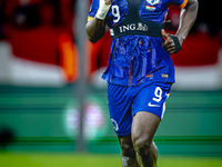 Netherlands forward Brian Brobbey plays during the match between Hungary and the Netherlands at the Puskas Arena for the UEFA Nations League...