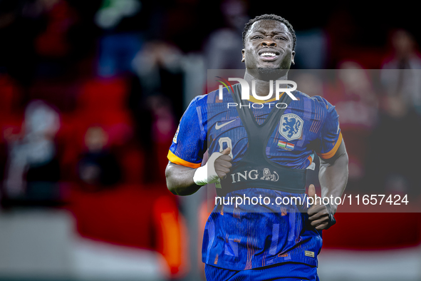 Netherlands forward Brian Brobbey plays during the match between Hungary and the Netherlands at the Puskas Arena for the UEFA Nations League...