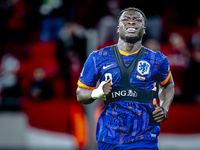 Netherlands forward Brian Brobbey plays during the match between Hungary and the Netherlands at the Puskas Arena for the UEFA Nations League...