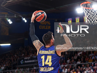 Willy Hernangomez plays during the match between FC Barcelona and Alba Berlin, corresponding to week 2 of the Turkish Airlines Euroleague, a...