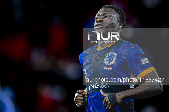 Netherlands forward Brian Brobbey plays during the match between Hungary and the Netherlands at the Puskas Arena for the UEFA Nations League...