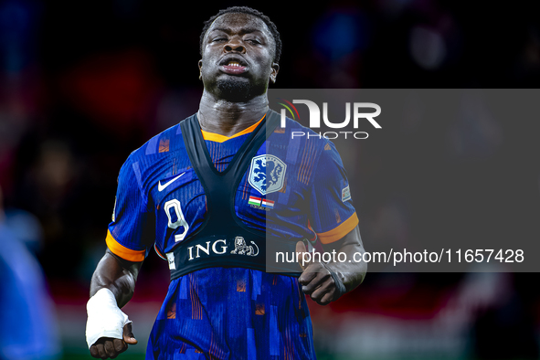 Netherlands forward Brian Brobbey plays during the match between Hungary and the Netherlands at the Puskas Arena for the UEFA Nations League...