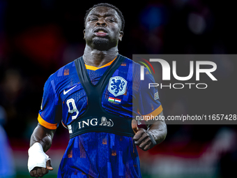 Netherlands forward Brian Brobbey plays during the match between Hungary and the Netherlands at the Puskas Arena for the UEFA Nations League...